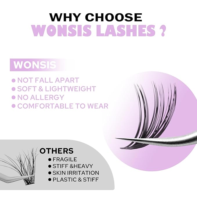 Individual Lashes, Lash Clusters, 280 Pcs 40D Individual Lash Extensions, Natural Soft Lightweight Reusable, Thickness 0.07mm C Curl False Eyelashes 8/9/10/11/12/13/14/15/16mm (40D 8-16mm)