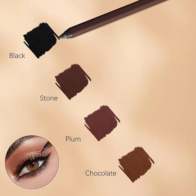 Persona Eyeliner Pencil Waterproof,24 Hr Waterproof Eyeliner Duo Sharpenable Eye Pencil,Long Wearing and Water Resistant,Smooth and Easy to Color (Black)