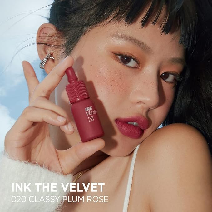 Peripera Ink the Velvet Lip Tint - High Pigment Color, Longwear, Weightless, Not Animal Tested, Gluten-Free, Paraben-Free (020 CLASSY PLUM ROSE)