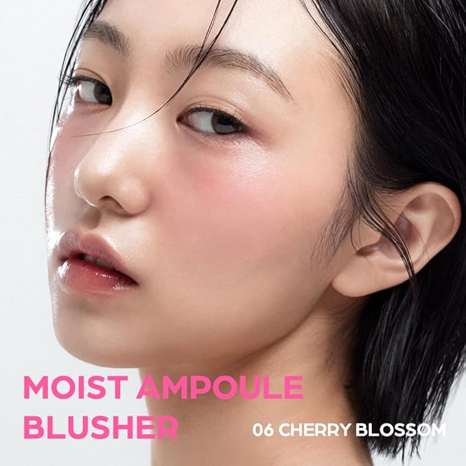 House of Hur Moist Ampoule Blusher with 50% Moisture Essence | Hydrating & Long-Lasting Blush | 0.68fl.oz (9 Shades) (Cherry Blossom)
