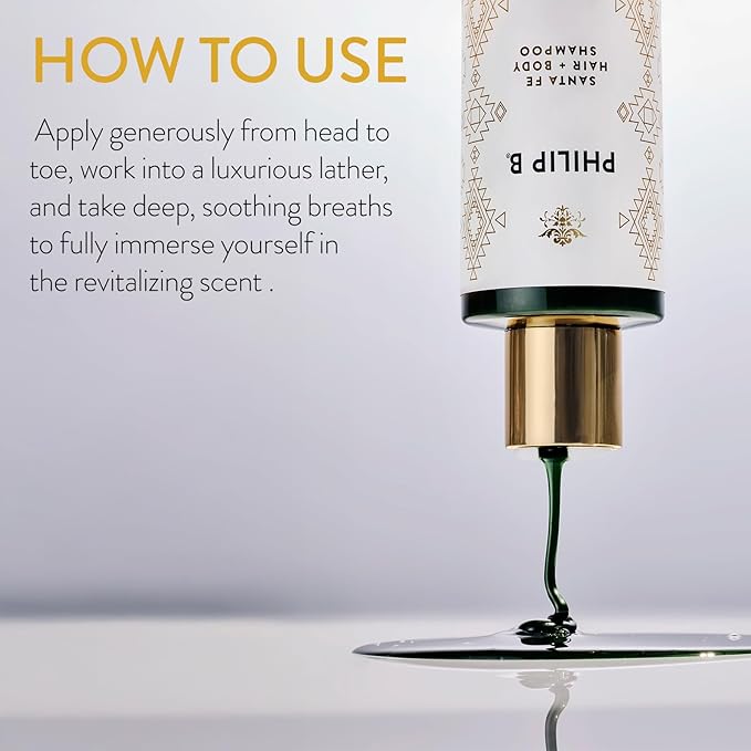 PHILIP B Santa Fe Hair and Body Shampoo (11.8 Fl Oz) - Gentle Cleanser, Hydrates and Softens with Shea Butter & Vitamin B5