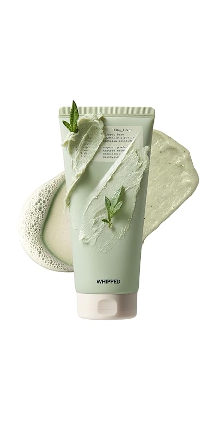 Whipped Korean Skincare Face Wash, Deep Cleansing Vegan Facial Cleanser for Oily Skin and Pore Care with Niacinamide, Hyaluronic Acid, Ceramide, Mugwort & Teatree, Doubles as a Face Mask, 4.5 oz