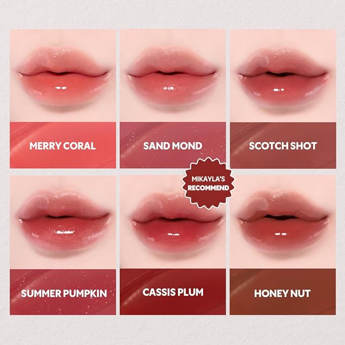 TIRTIR [*Mini Size Waterism Tinted Lip Gloss #06 Honey Nut, 0.06 Fl Oz – Kiss Ready Lipgloss, 12H Long Lasting Non Sticky Natural Tinted Glow Korean Multiuse Cheek and Lip Tint for Women gift