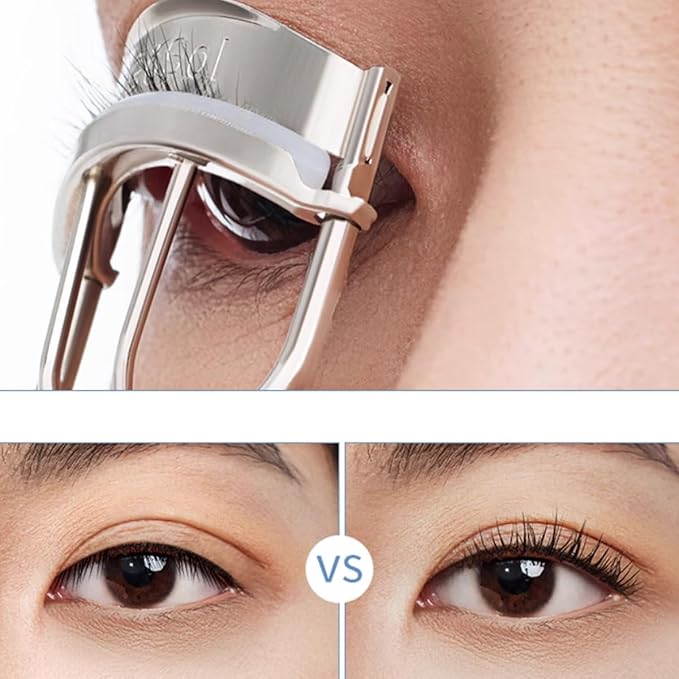 Eyelash Curler w/3 Replacement Pads (Soft/Medium/Firm) - Professional Lash Curler for Natural, Fake, Curly or Straight Lashes, Includes Protective Cover