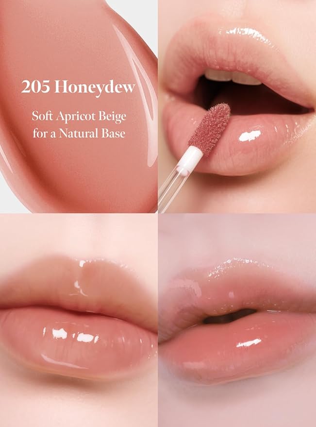Dew Drop Tint #205 Honeydew 4.5g, Hydrating, Glossy, Lightweight Lip Stain with High-shine, Long Lasting Color with Moisturizing Lip Drop, Dewy Finish, Korean Beauty Makeup