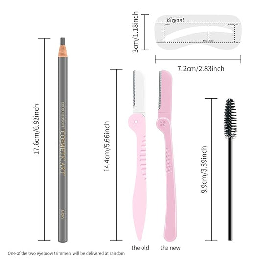 Ownest 6 Pcs Peel-off Eyebrow Pencil Tattoo Makeup and Microblading Supplies Set for Marking, Filling and Outlining, Waterproof and Durable Permanent Eyebrow Liner-Grey