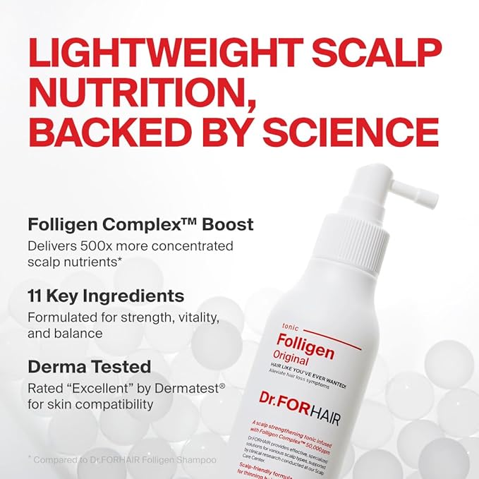 Dr.FORHAIR Folligen Tonic | Scalp Serum for Hair Care | Scalp Care and Nourishment | Revitalizing Tonic for Healthy Scalp & Hair Thickening, 4.06 fl oz