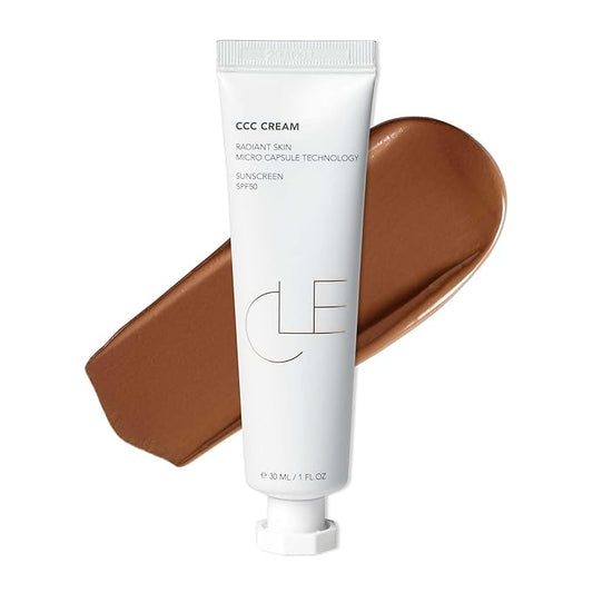 CLE Cosmetics CCC Cream (Olive Medium Deep 406 / SPF 50) - Color Correcting With Sunscreen - Lightweight, Hydrating Foundation - BB & CC Hybrid - Light to Medium Coverage - 1 fl oz