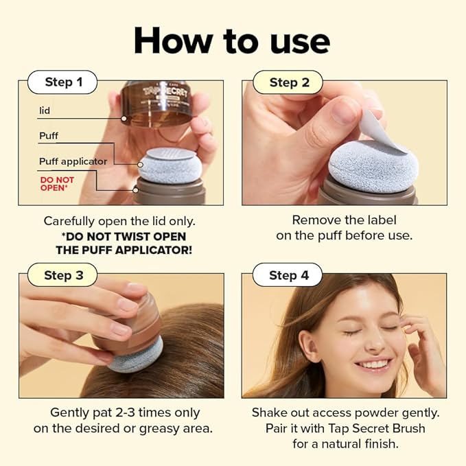 I DEW CARE Biotin Clarifying Dry Shampoo - Tap Secret Brown | Strengthening & Volumizing, Powder Type, Refillable, Travel size, Non-aerosol, Brunette, Korean Ginseng, 0.26 Oz