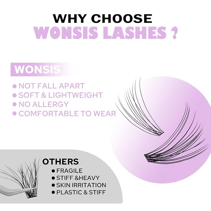 Individual Lashes, Lash Clusters, 280 Pcs 10D/20D Mixed Individual Lash Extensions, Natural Soft Lightweight Reusable DIY Eyelash Extensions, Thickness 0.07mm C Curl False Eyelashes