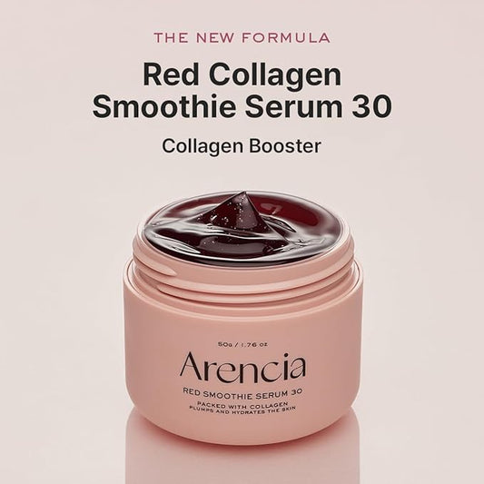 Arencia Overnight Red Smoothie Face Mask Serum, Glowing & Soothing with 30% red collagen, Niacinamide, Peptide, Vitamin E
