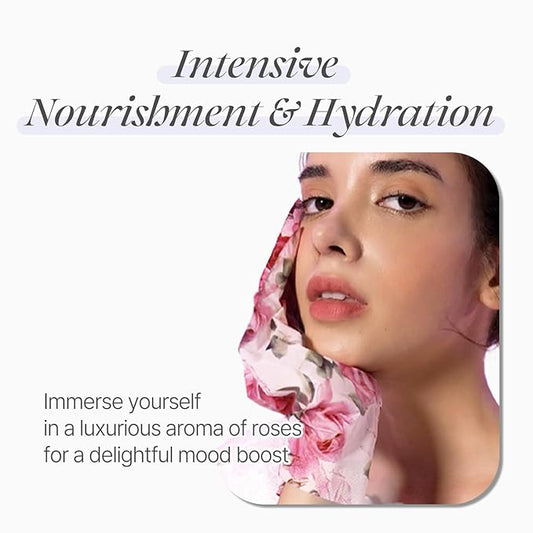 koelf PETITFEE Rose Petal Satin Hand Mask (5pairs) - Intensive Nourishing, Moisturizing Gloves, Rose Scented Hand Repair Masks with Peptide, Collagen, Shea Butter for Silky Smooth Hand, Hand Treatment