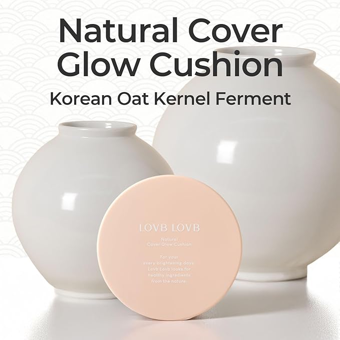 Natural Cover Glow Cushion Foundation | Satin Radiant Finish | Korean Foundation Makeup | Long-Lasting Natural Coverage | for All Skin Types 0.42 oz. (25N Mocha Beige)