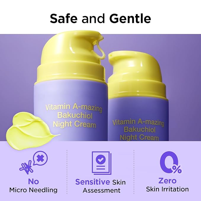 BY WISHTREND Vitamin A-mazing Bakuchiol Night Cream | Retinal, Peptide, Collagen, Ceramide NP, Centella Asiatica, moistfully plump overnight skincare (1.05 Ounce (Pack of 1))