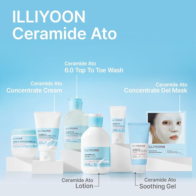 Illiyoon Ceramide Ato Concentrate Gel Face Mask | Ceramide & Collagen Hydrating Overnight Hydrogel Mask with Hyaluronic Acid, Korean Pore Tightening Sleep Mask, Sensitive Skin Care, Glass Skin Glow