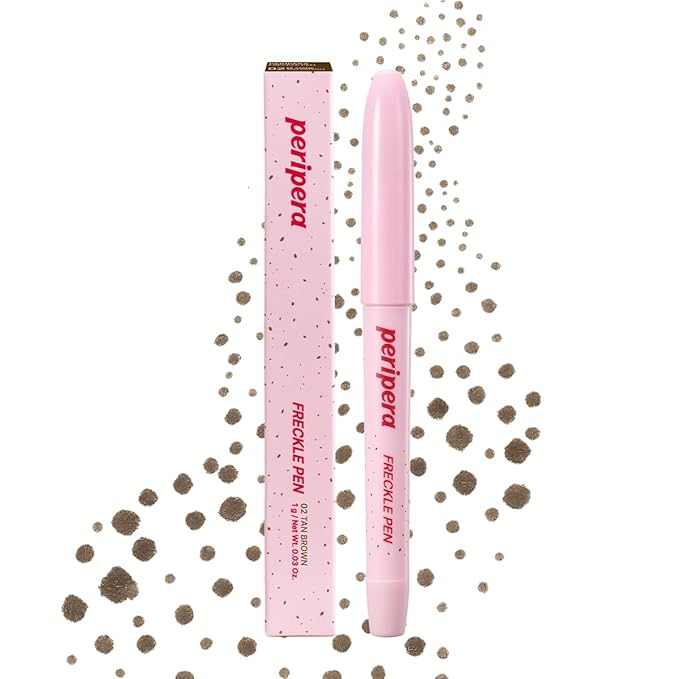Peripera Freckle Pen, Natural Sun-Kissed Makeup – Long Lasting, Smudge-Proof Faux Freckles with Precision Dot Tip, Buildable K-Beauty Freckle Makeup Pen (02 TAN BROWN)
