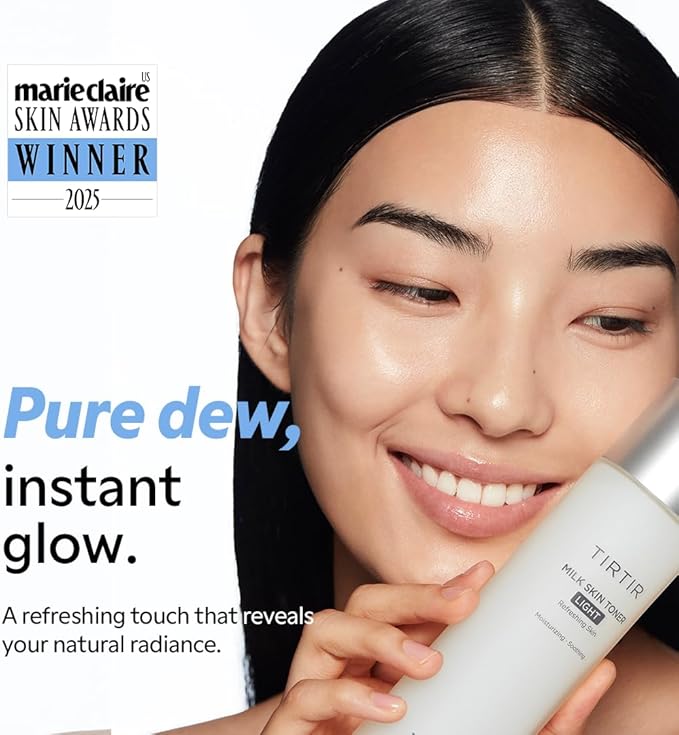 TIRTIR Milk Skin Rice Toner Light | Instant Hydration with 4% Niacinamide, Pantenol, Lightweight, Pore-Tightening, Vegan, Acne-Prone, Oily Skin, Fungal Acne Safe, Korean Skin Care, 5.07 Fl Oz