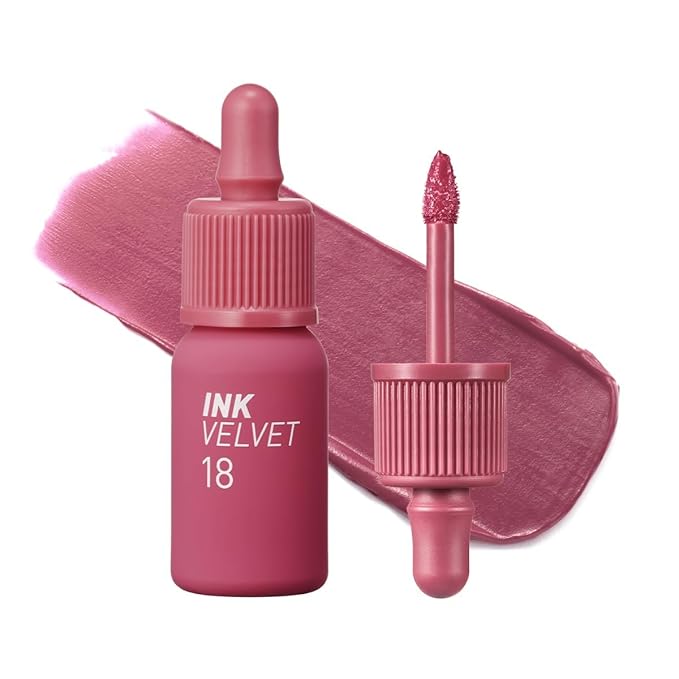 Peripera Ink the Velvet Lip Tint - High Pigment Color, Longwear, Weightless, Not Animal Tested, Gluten-Free, Paraben-Free (18 STAR PLUM PINK)
