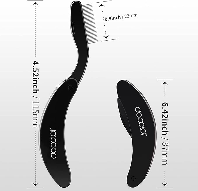 Docolor Foldable Eyelash Comb Separator Folding Lash Comb Eyebrow Mascara Applicator Eyelash Definer Arc Designed Cosmetic Brushes Tool