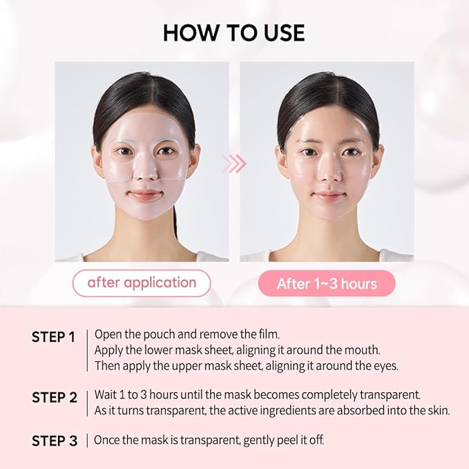Overnight Collagen Lifting Gel Mask 5 pcs, Korean Face Lifting Deep Hydrogel Mask for Glass Skin, Anti-Aging with PDRN, Hyaluronic Acid for Elasticity, Firmness