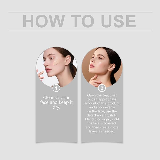 New Blanc Cover Cream Stick V - Color Changing Foundation Stick - Hydrating Concealer Base Makeup, Dual-Ended with Built-in Brush, Portable for Daily Use (Natural)