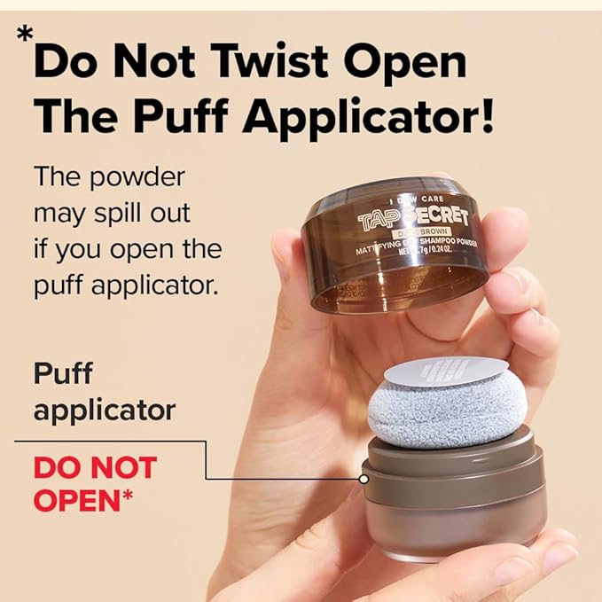 I DEW CARE Biotin Clarifying Dry Shampoo - Tap Secret Dark Brown Refill | Strengthening & Volumizing, Powder Type, Refillable, Travel size, Non-aerosol, Brunette, Korean Ginseng, 0.28 Oz