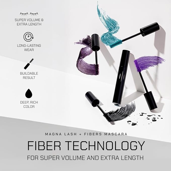 Radiant Professional Lengthening Mascara – Fiber Lash Smudge Proof Mascara Volume and Length– Cruelty-Free Natural Wax Formula with Silicone Brush - (0.43 oz) (Azure 04)