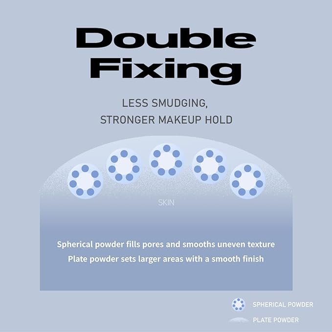 ABOUT TONE Air Fit Powder Pact 0.28oz - Makeup Fixing Pressed Powder Compact with Mirror and Puff Airy & Light Texture Face Blur Setting Finishing Translucent Sebum Control Lightweight Vegan Formula