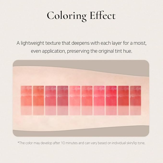 DINTO Blur-Glowy Lip Tint - Glossy Finish, Hydrating, Long Lasting, Lightweight Texture, Non-Sticky, Vegan & Cruelty-Free, K beauty (219 Ave Maria, 0.11 fl.oz)