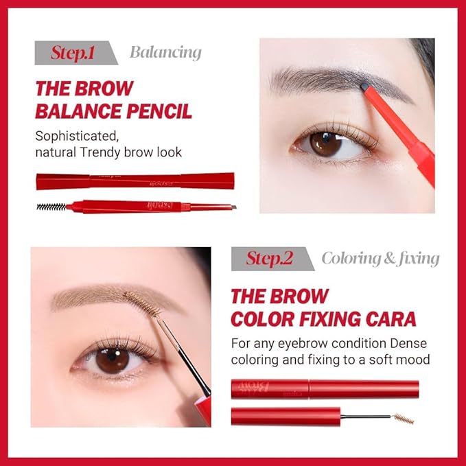 Espoir The Brow Color Fixing Cara #3 Cool Gray 0.1 fl oz | Easy Fixing without Clumping with Skinny Brush | Long Lasting Smudgeproof Eyebrow Mascara | Soft Mood Coloring Tinted Gel | Korean Eye Makeup