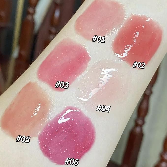 Jelly Lipstick,3 Colors Tinted Lip Stain Heart Mirror Lip Gloss,Hydrating Jelly Lipstick Long Lasting Moisturizing Tinted Lip Glaze,Non-sticky,Vivid Color Glossy Lip Makeup (B, Large)