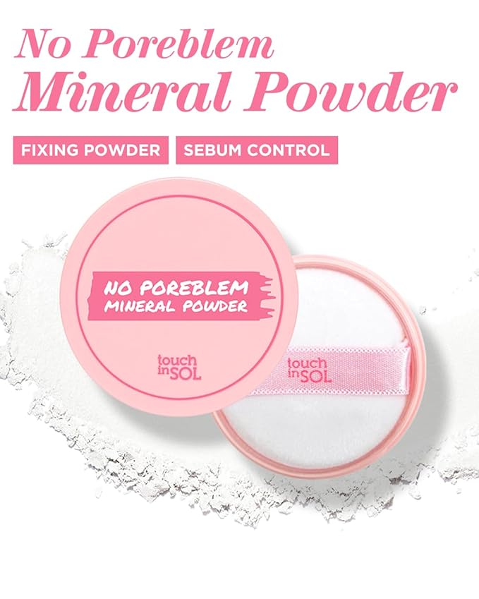 TOUCH IN SOL Pore Eraser Duo - No Poreblem Primer & Mineral Powder for Korean Makeup - Flawless, Matte Finish