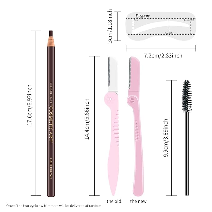 Ownest 6 Pcs Pull Cord Peel-off Eyebrow Pencil Tattoo Makeup and Microblading Supplies Set for Marking, Filling and Outlining, Waterproof and Durable Permanent Eyebrow Liner -Dark Brown