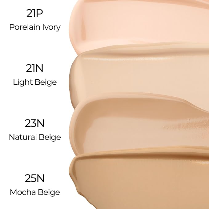 Natural Cover Glow Cushion Foundation | Satin Radiant Finish | Korean Foundation Makeup | Long-Lasting Natural Coverage | for All Skin Types 0.42 oz. (25N Mocha Beige)