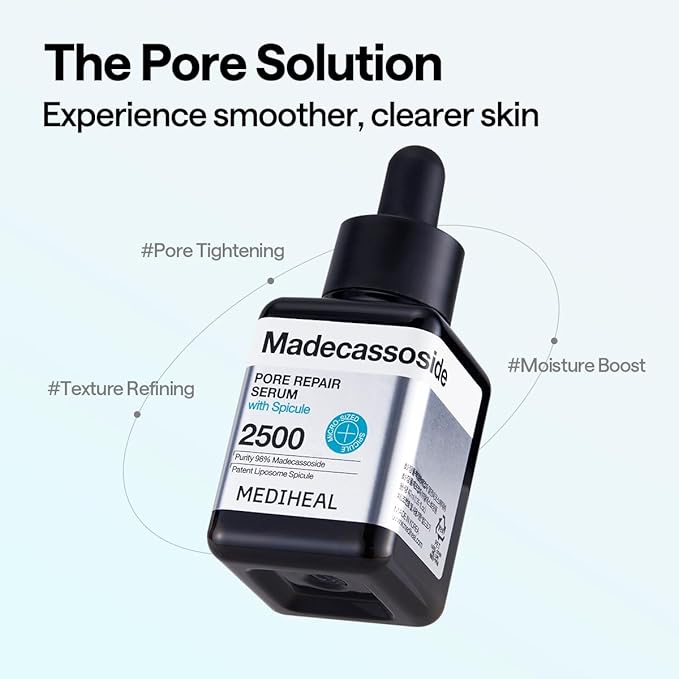 Mediheal Madecassoside Pore Repair Serum 1.35 fl.oz | 2,500 ppm Liposome Spicule & 98.5% Purity Madecassoside Included | Improvement of Pore Spot | Soft Texture for Deep Moisturizing | Non-Irritating