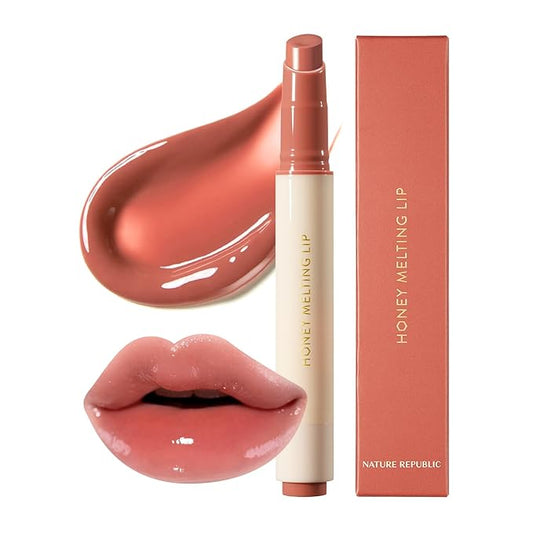 Nature Republic HONEY MELTING LIP (06 COCO) SOFT LIP STICK, Hydrating Gloss, Moisturizing balms, Sheer tint, Shine & Glowy Finish, korean make up, Stocking Stuffers