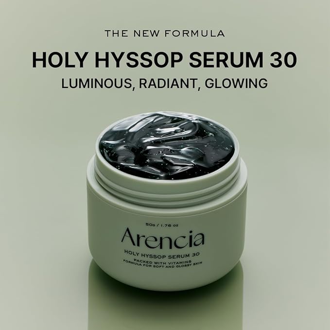 Arencia Glow Hyssop Overnight Face Mask Serum - hydrating & Anti-Aging Serum for younger looking Korean Glass Skin, Vitamin A, C, E, Niacinamide, Peptide
