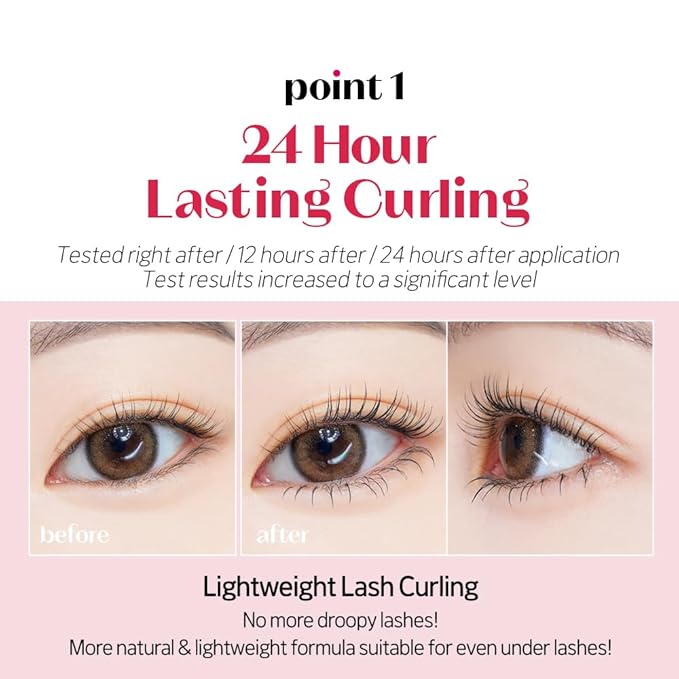 ETUDE Curl Fix Mascara Mini, Lash Mascara, Strong Curl Up, Long-Lasting, Waterproof, Lightweight, Korean Makeup, Beauty, Vegan Certified, Volume (0.14 Fl Oz)