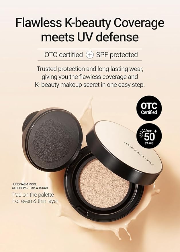 JUNG SAEM MOOL [ SPF ] Essential Skin Nuder Cushion (13 Fair) | Refill Not Included (0.49 Fl Oz) | SPF50 Broad Spectrum | Natural Finish | Makeup Artist Brand