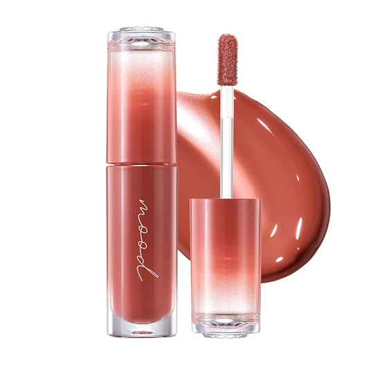 Peripera Ink Mood Glowy Tint | Lip-Plumping, Naturally Moisturizing, Lightweight, Glow-Boosting, Long-Lasting, Comfortable, Non-Sticky, No White Film (020 BROWN YAKGWA (HONEY K-OOKIE))