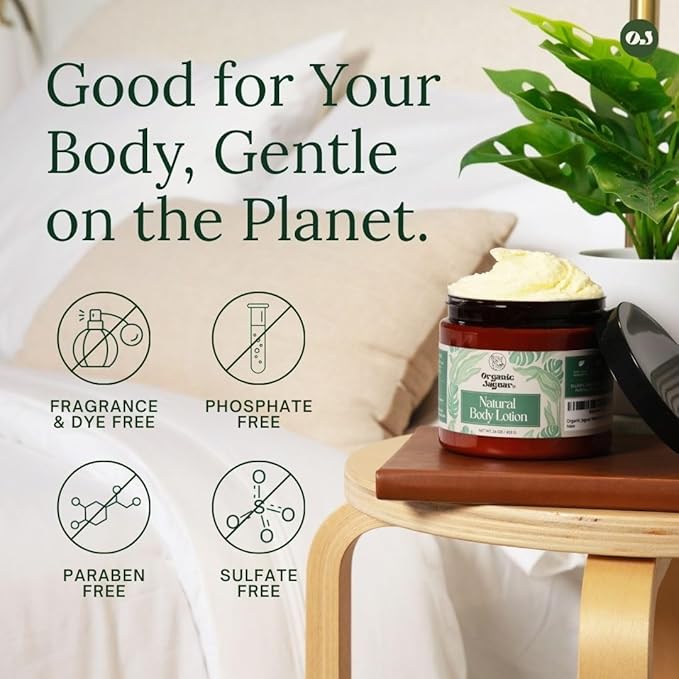 Organic Jaguar Natural Body Lotion, 8 oz, Moisturizer With Essential Oils, Vitamin E Oil, Beeswax, Extra Virgin Olive Oil, Raw Honey, Mango Butter, Sulfate & Paraben Free Body Care, Tropical Scent