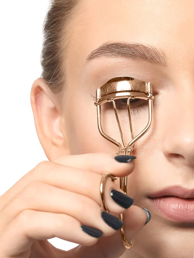 Eyelash Curler Kit Metal Lash Curlers with Mascara Applicator Eyelashes Separator Comb & 6 Replacement Refill Pads (Rose Gold)