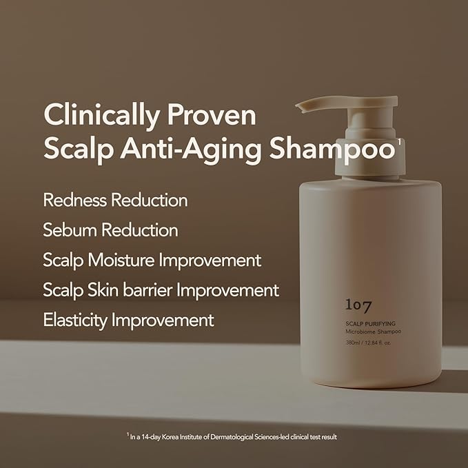 107 Clarifying Shampoo - Purifying Shampoo for Build Up, Dirt, Oil, Itchy, Dry Scalp – Fermented Vinegar & Ginseng for Refreshed & Revitalized Scalp - Paraben, Phthalate and Sulfate Free (12.84oz)