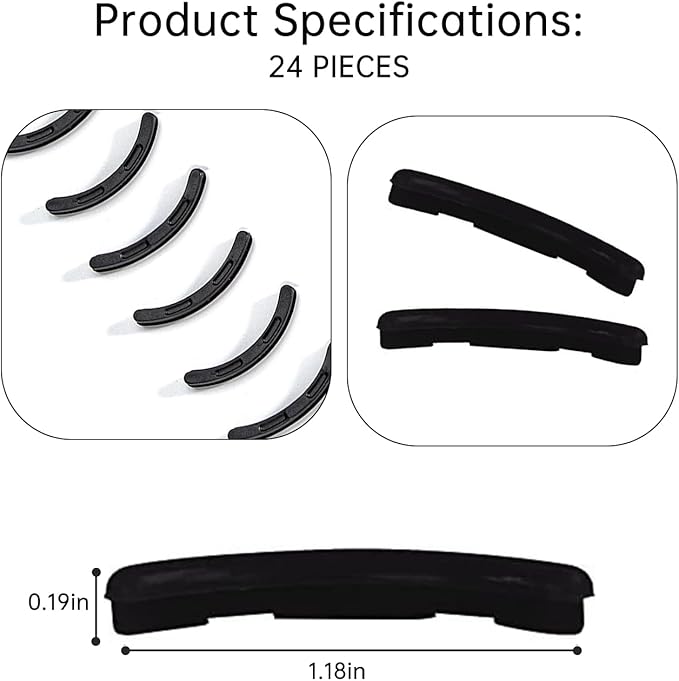 Eyelash Curler Refills Compatible with shu uemura,Eyelash Curler Pads 24PCS,Silicone Lash Curler Refill Pads Compatible with shu uemura (Black)