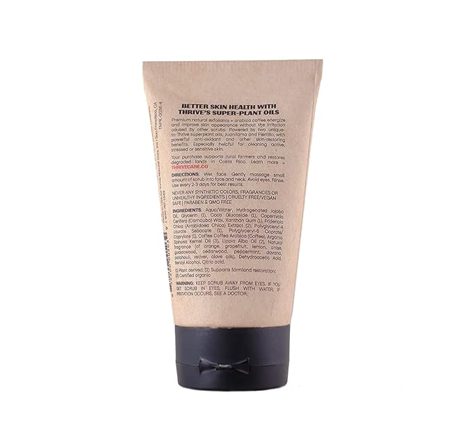Thrive Natural Care Face Scrub - Gentle Exfoliating Face Wash Provides Deep Cleanse, Improves Skin Texture, Unclogs Pores - Vegan, Oil Free Exfoliator