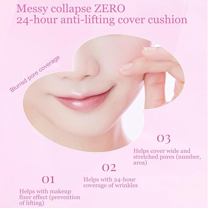 MIBA Ion Calcium Foundation Double Cushion Glow 25 g / 0.88 oz Big Cushion SEASON 3. Long Lasting Cover Effect. Moisture glow. Skin tightening relief. Smooth adhesion. (Lovely #21 Rosy Ivory)