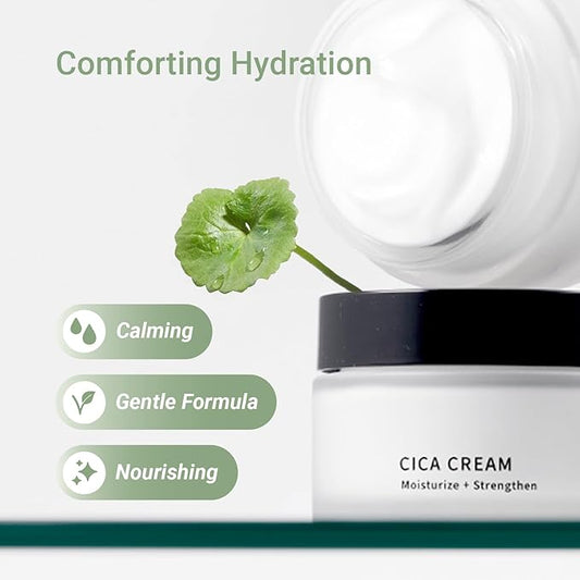 Meebak Cica Cream | Daily Moisturizer for Soothing, Repairing, & Firming with Niacinamide, Peptides, & Retinol | Deep Hydration for Glass Skin | Korean Skin Care