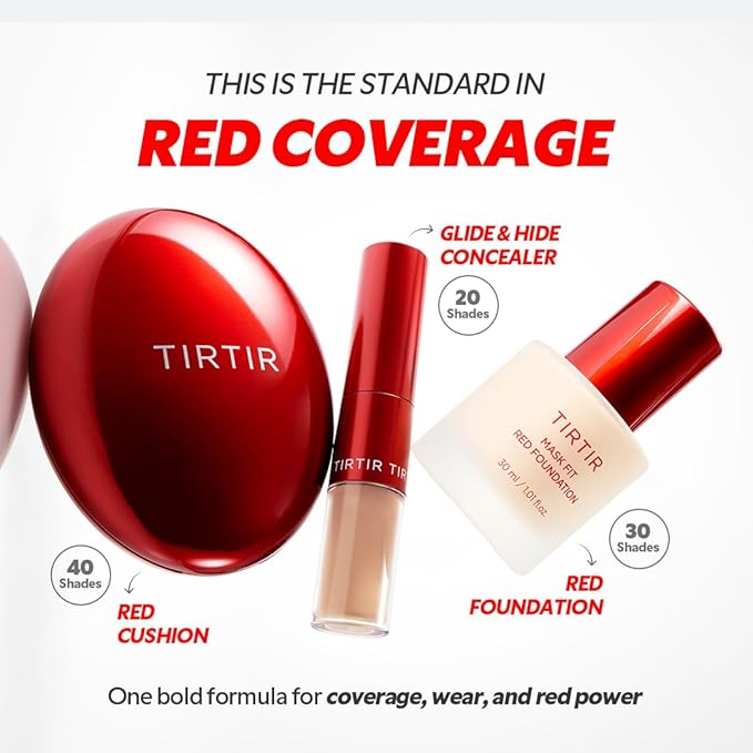 TIRTIR Mask Fit Red FoundationㅣLong Lasting Flawless Coverage, Energy Essence, Lightweight, Hydrating, Pore-Blurring, Breathable Satin Finish, Makeup, Radiant Skin, #30N Rich Honey, 1.01 Fl Oz