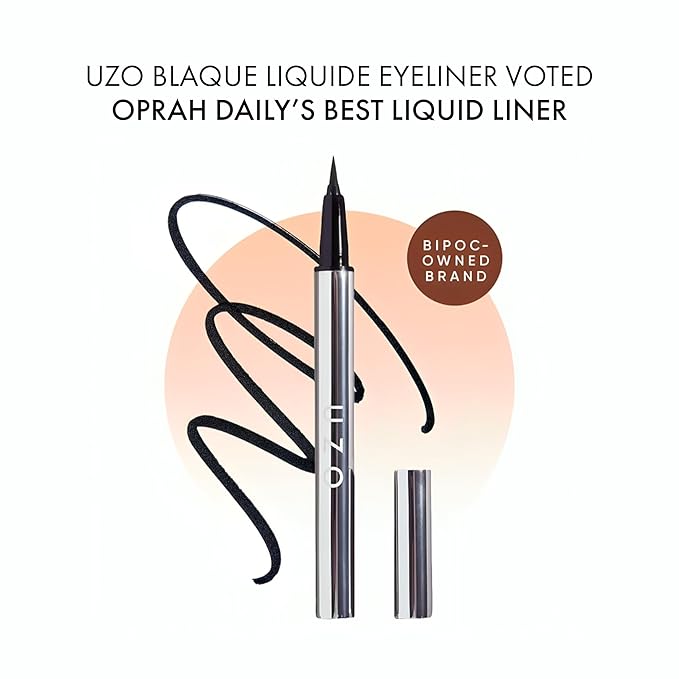 UZO Liquid Eyeliner Waterproof, Precise Felt Tip Eye Liner Pen, High Pigmented Black Liquid Eyeliner, Long Lasting & Smudge-proof, Vegan & Cruelty-free, Satin Finish - Easy Glide & Quick Dry