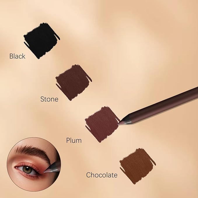 Persona Eyeliner Pencil Waterproof,24 Hr Waterproof Eyeliner Duo Sharpenable Eye Pencil,Long Wearing and Water Resistant,Smooth and Easy to Color (Plum)